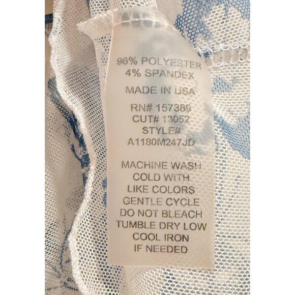 Altar'd State Butterfly Mesh Long Sleeve Top White / Blue Sz S - Picture 3 of 4